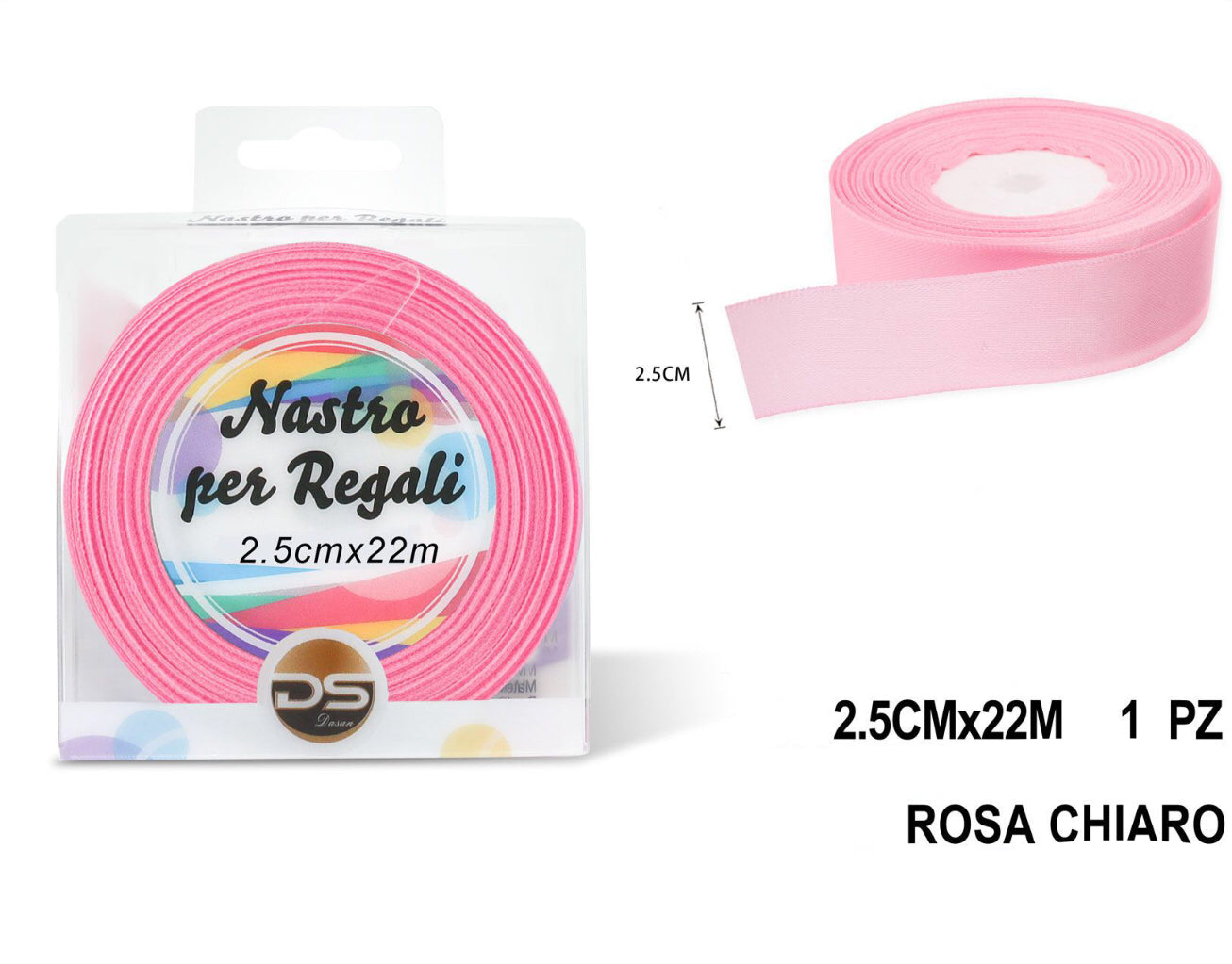 Nastro raso 4 cm ROSA CHIARO