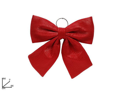 NATALIZIA fiocco tessuto riga rosso 44cm
