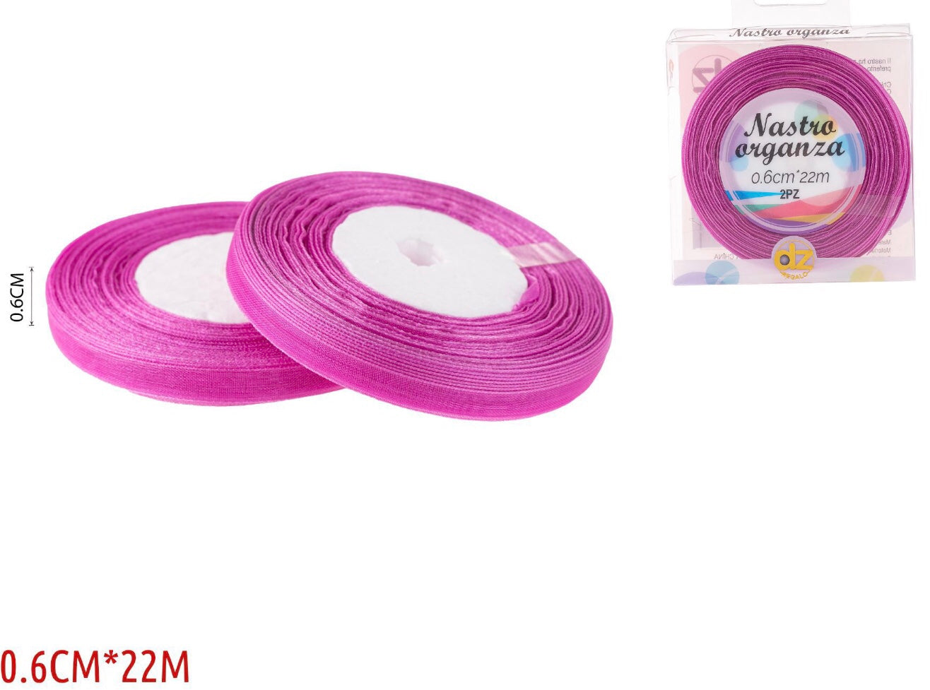 Nastro organza 0.6 cm FUCSIA