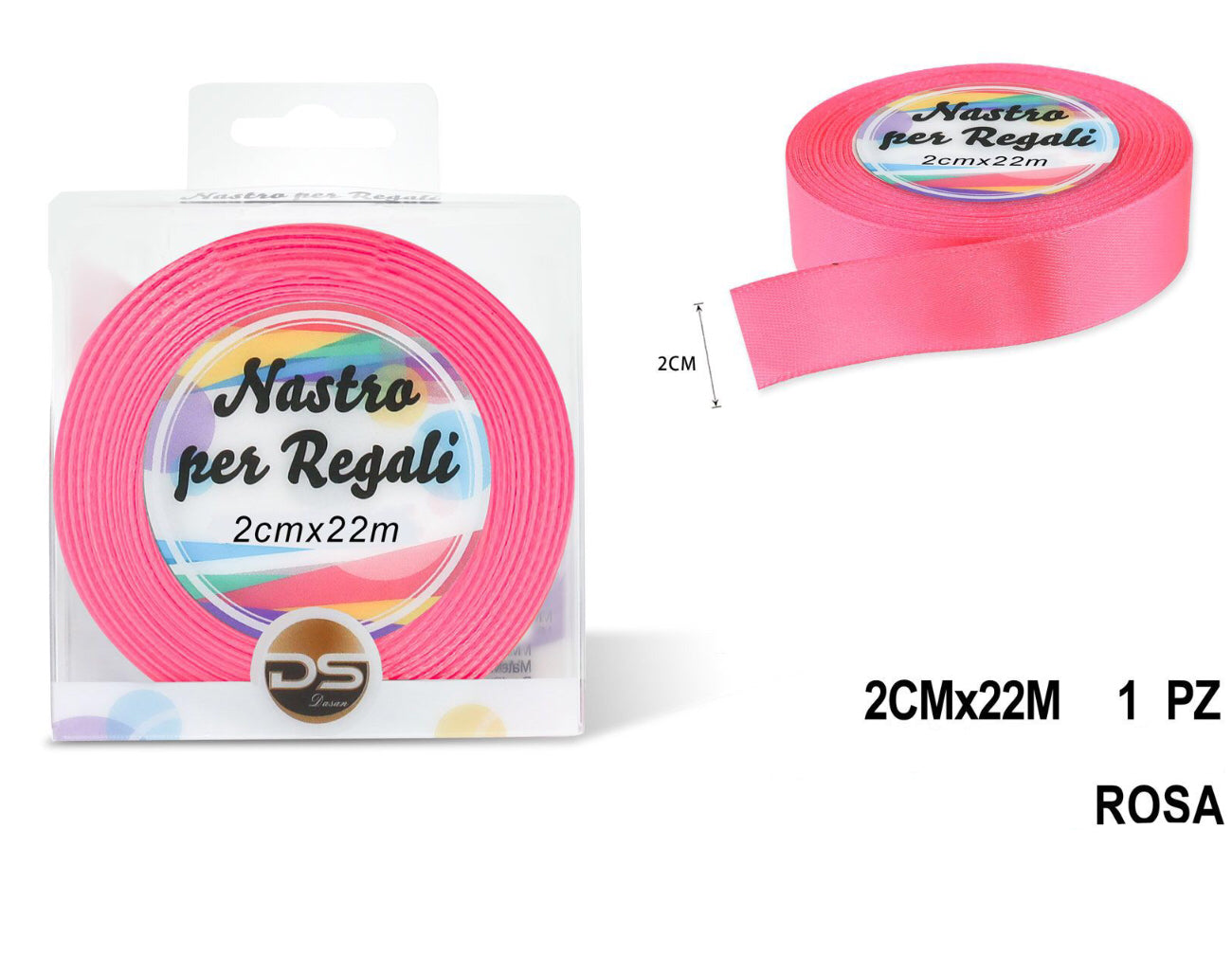 Nastro raso 2 cm ROSA BRILLANTE