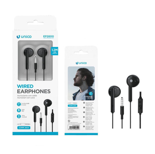 UNICO auricolare con cavo nero EP2600