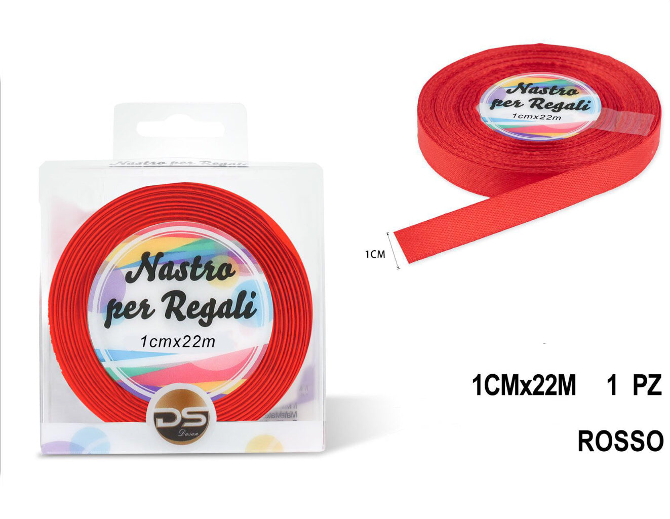 Nastro raso 1 cm ROSSO