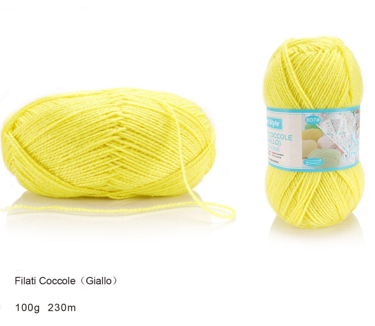 Filati coccole GIALLO 100g/230m