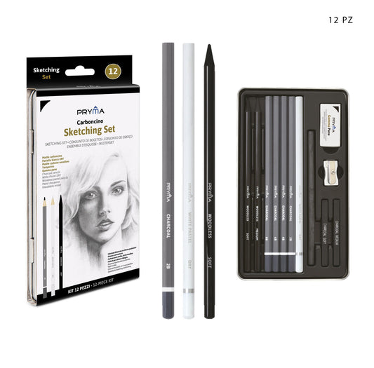 PRYMA matita sketching carboncino set 12pz