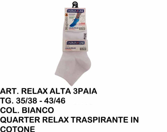 MAGNOLIA calze quarter unisex in cotone  bianco