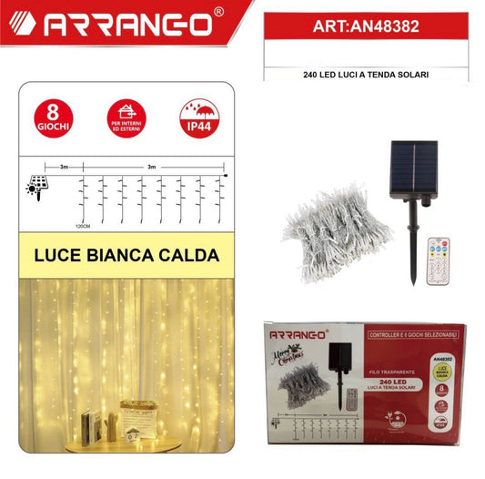 ARRANGO 240 LED a cascata con pannello solare