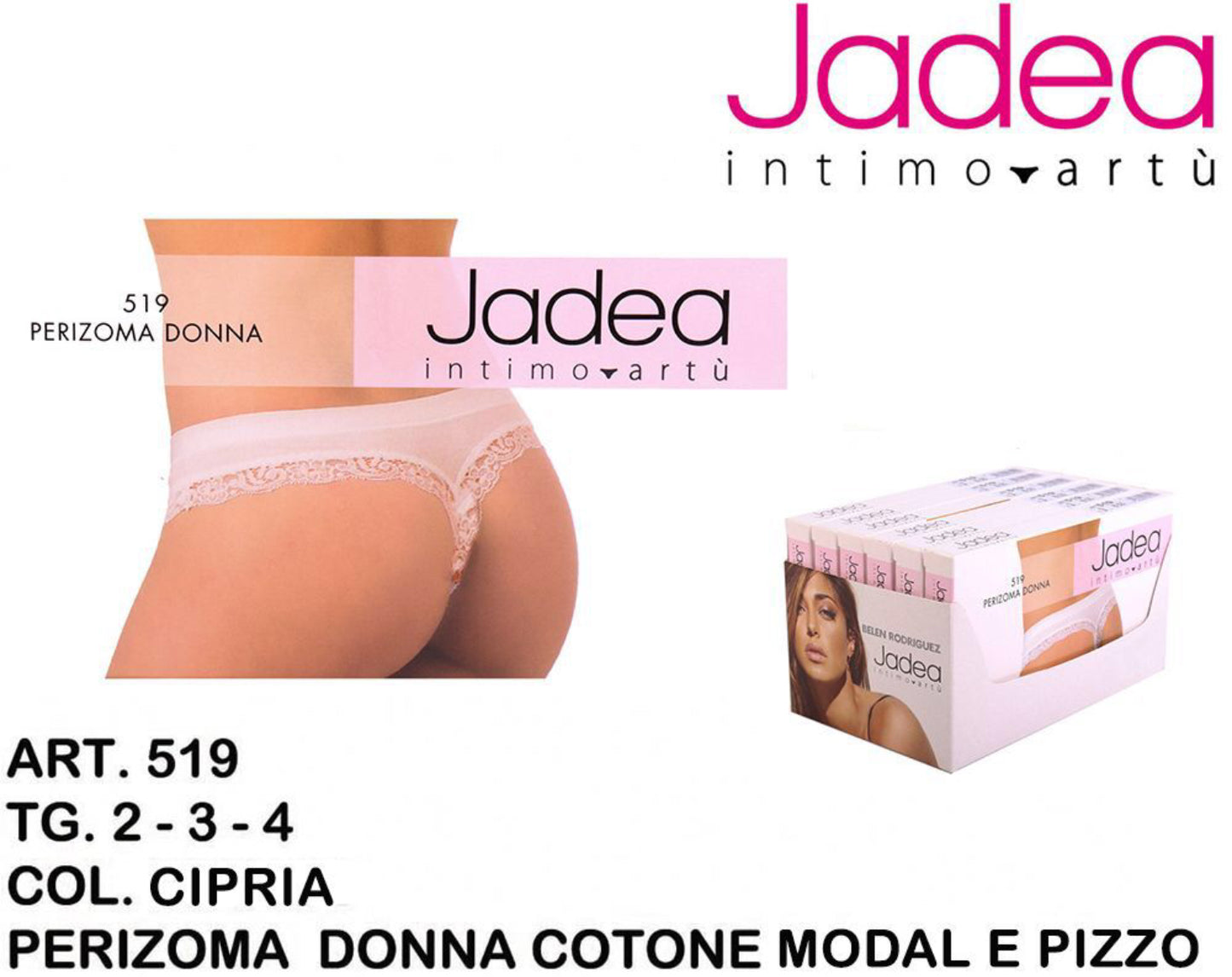 JADEA perizoma donna pizzo cipria 519