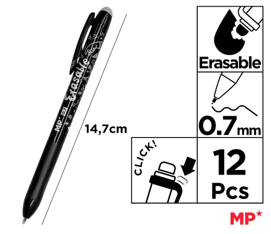 Penna cancellabile a scatto  0,7mm nero
