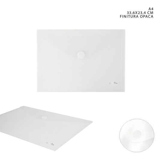 PRYMA busta con bottone velcro A4 336x234mm opaca