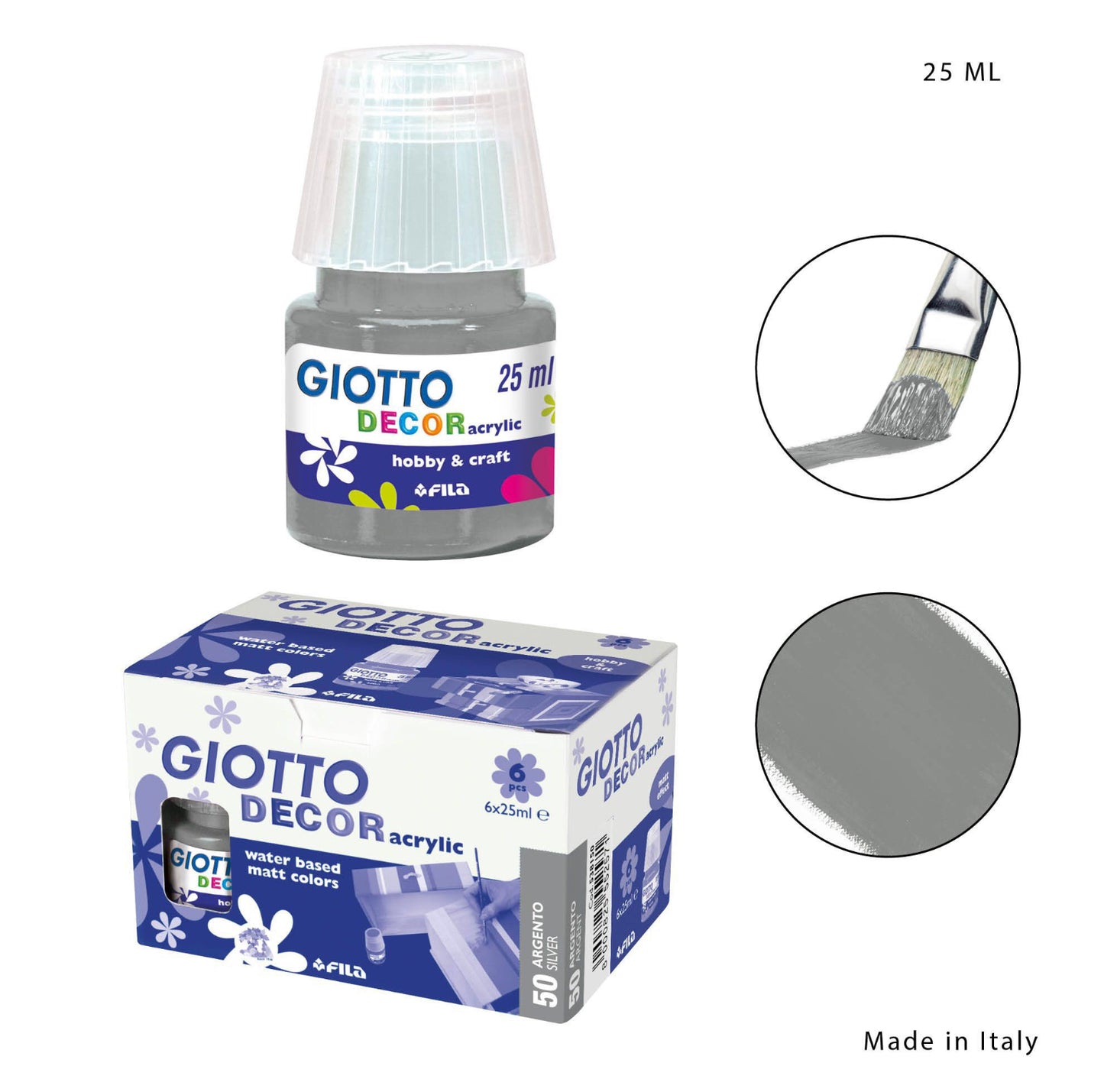 Giotto decor acrylic argento 25ml