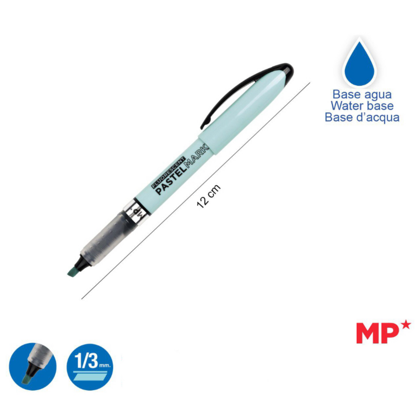 MP evidenziatore a penna pastel azzurro