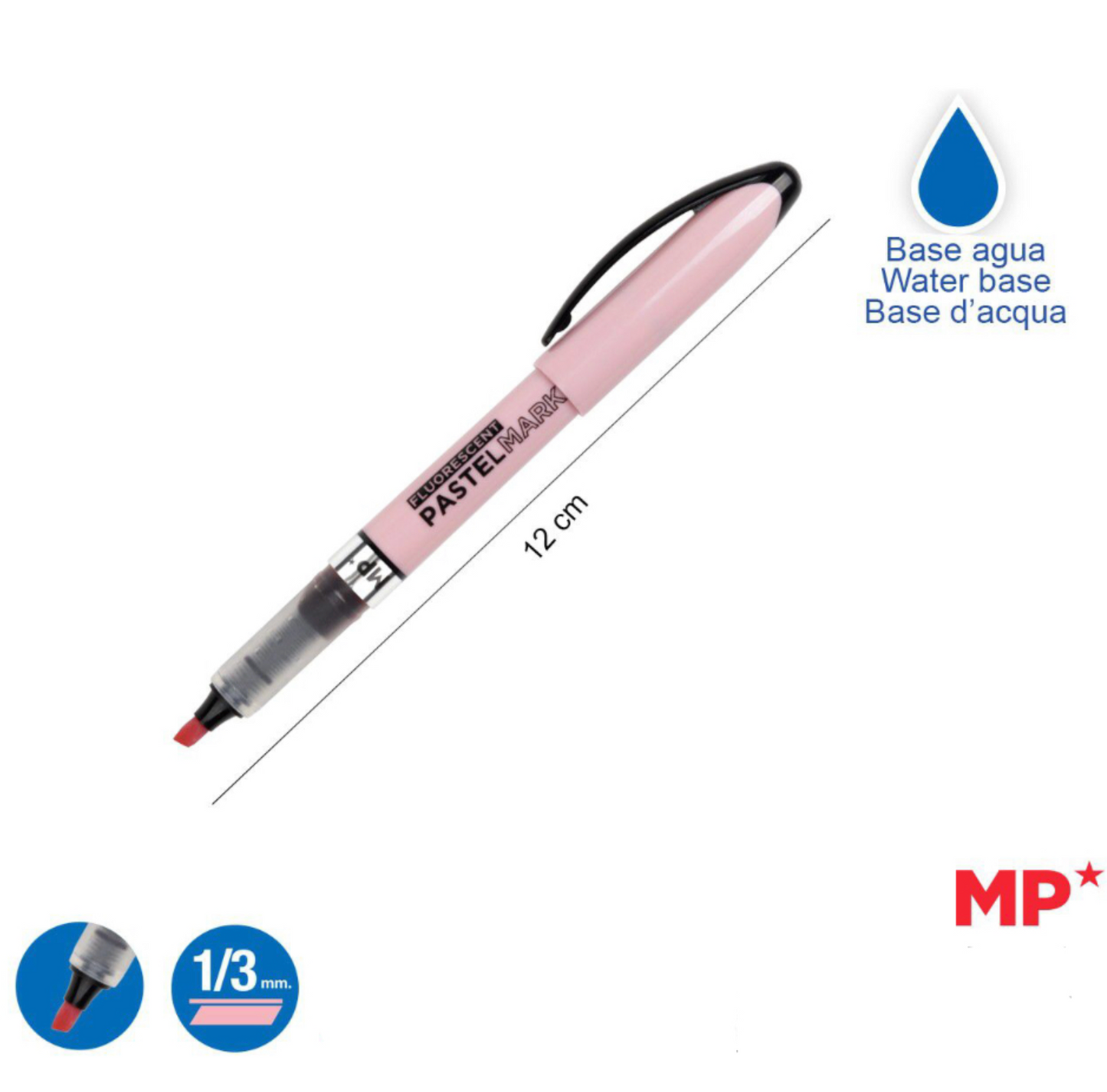 MP evidenziatore a penna pastel rosa