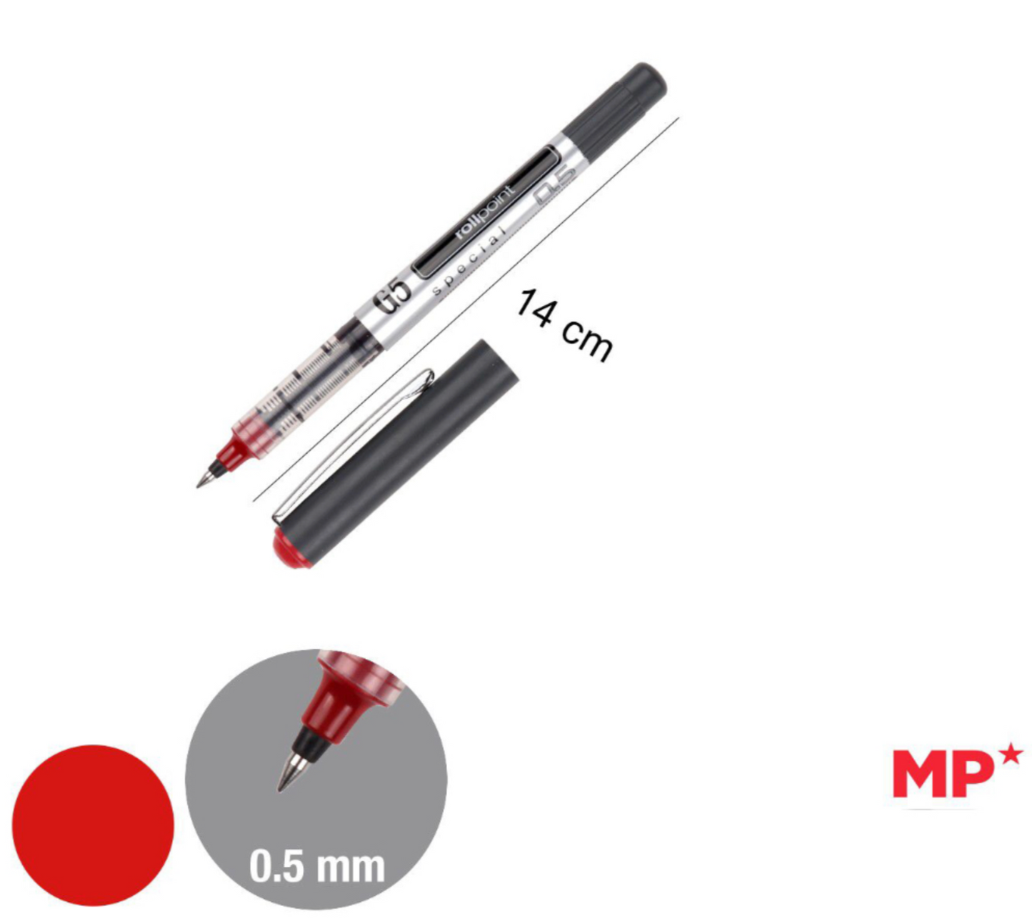 MP penna G5 rollpoint 0.5 rosso