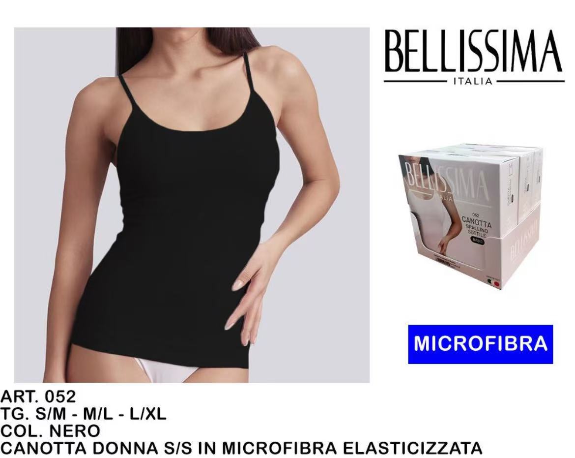 BELLISSIMA CANOTTIERA DONNA SPARA SOTILE  NER0