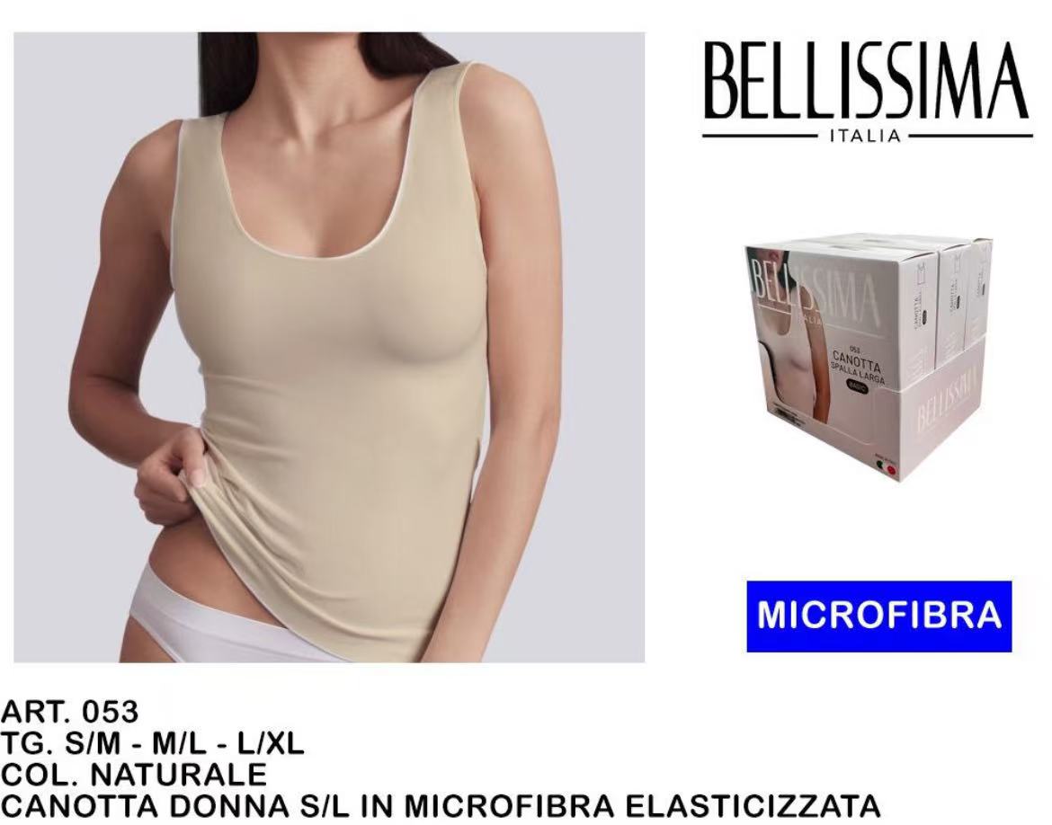 BELLISSIMA CANOTTIERA DONNA SPARA  LARGA  NATURALE