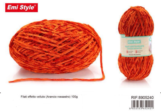 FILATI effetto velluto arancio rossastro 100g