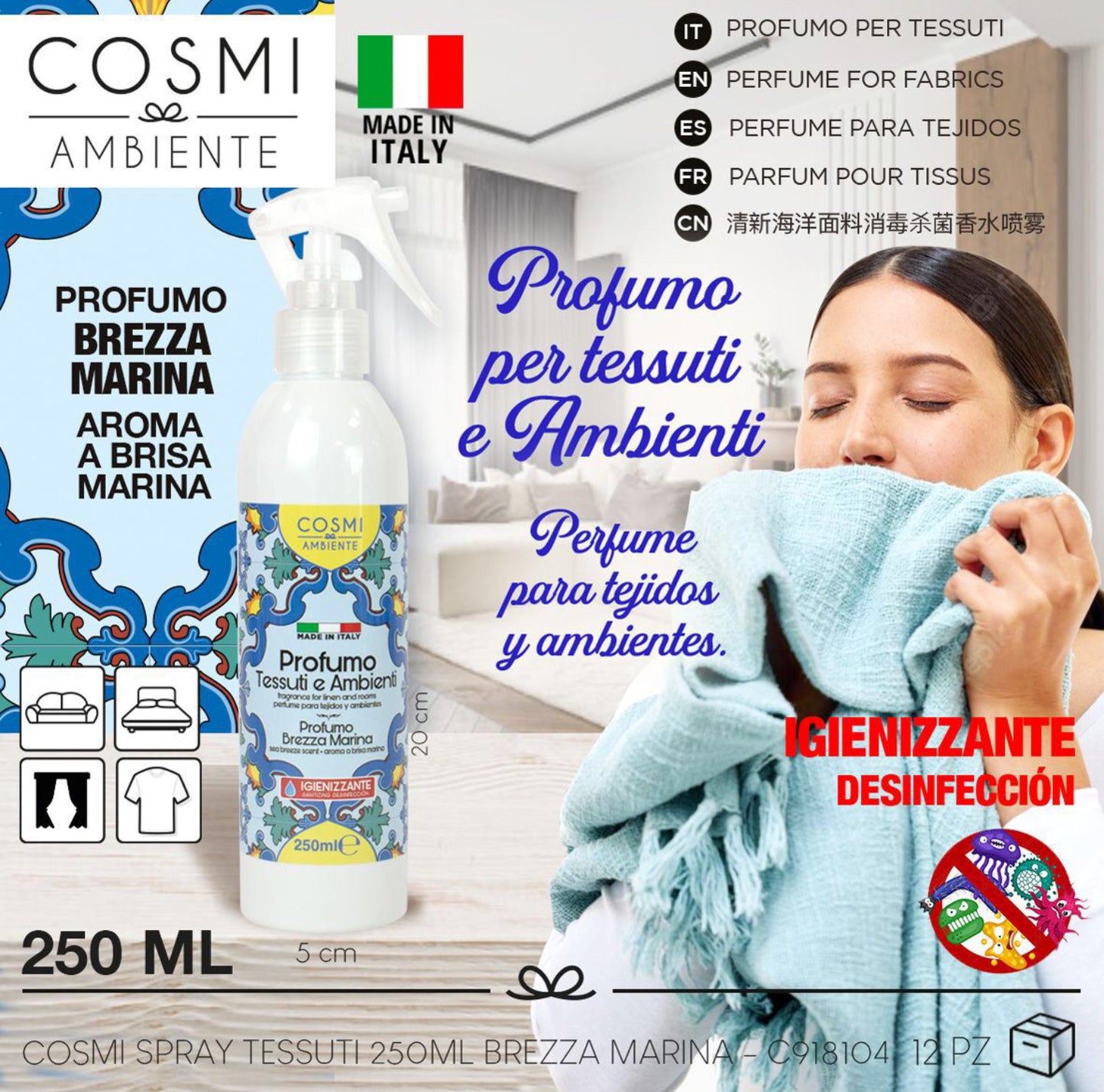 COSMI spray per tessuti profumo BREZZA MARINA 250ml