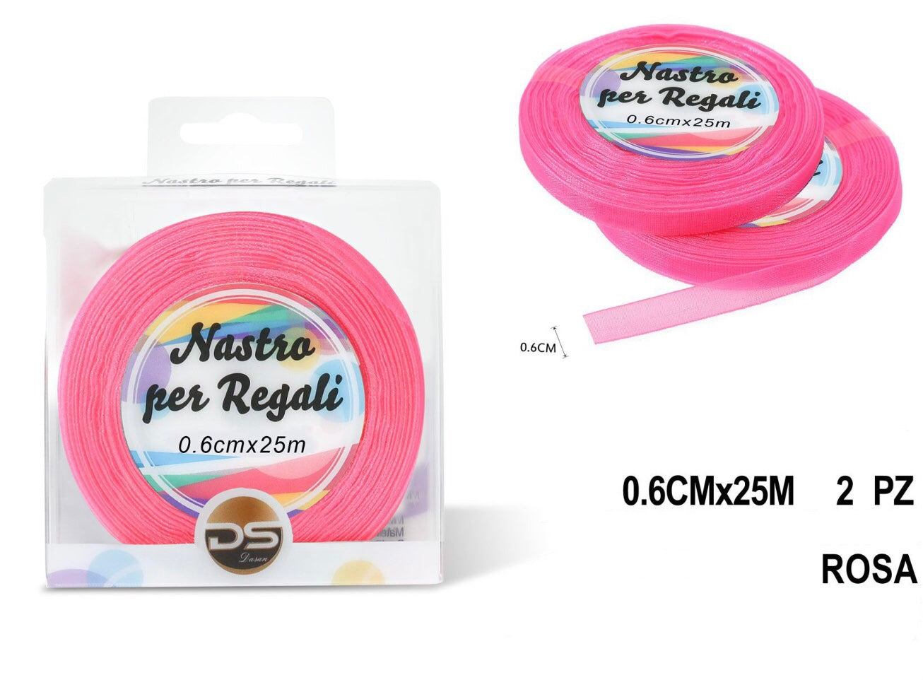 Nastro organza 0.6 cm ROSA