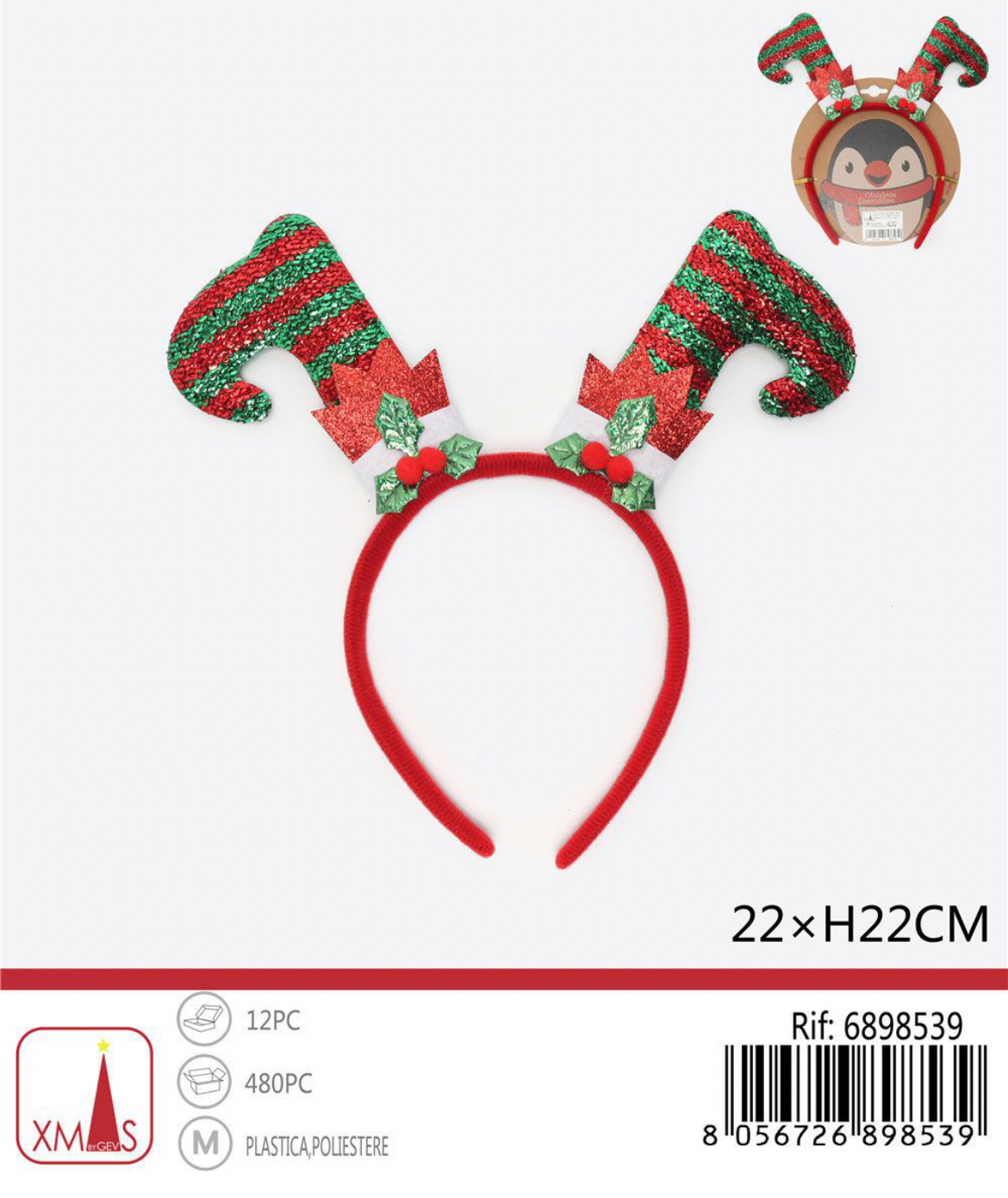 NATALIZIA cerchietto natalizio 22x22cm