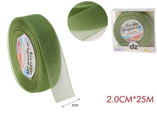 Nastro organza 2 cm VERDE PISTACCHIO