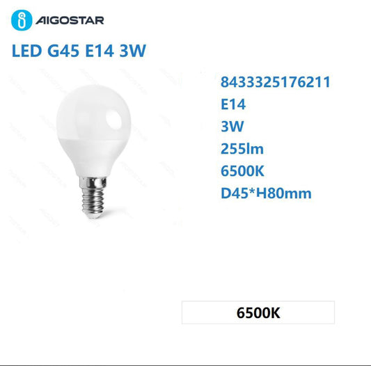 LED G45 E27 3w 6500k