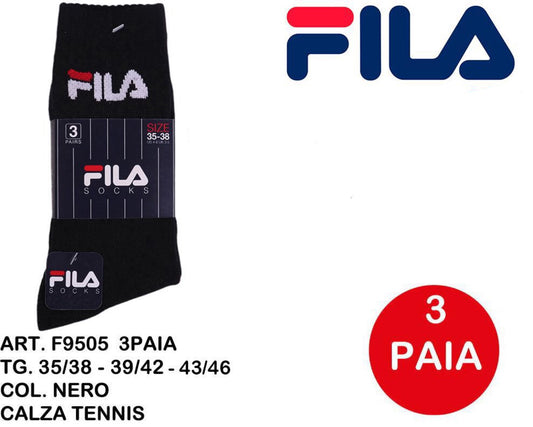 FILA calze tennis nero  F9505 3paia