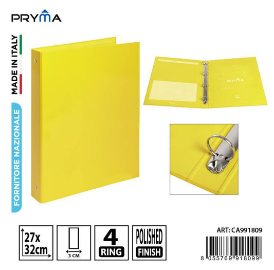 PRYMA raccoglitore 4anelli 27x32cm giallo