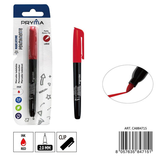 PRYMA  marcatore permanente punta L 2mm rosso