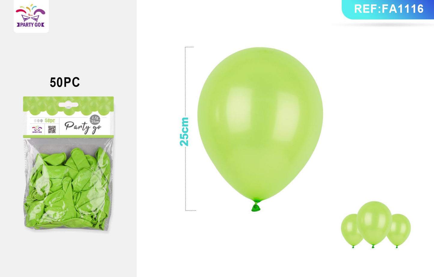 Palloncini 50pz 1.5g verde chiaro