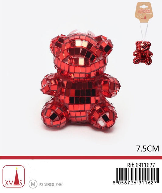NATALIZIA pendente orsetto rosso 7.5cm