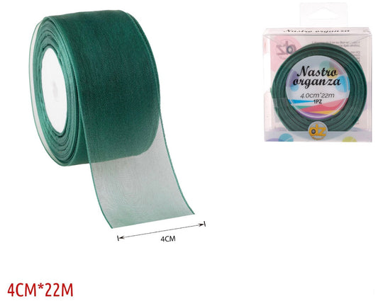 Nastro organza 4 cm VERDE SMERALDO