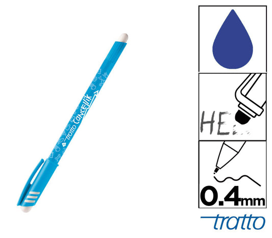 Tratto penna cancellabile azzurro