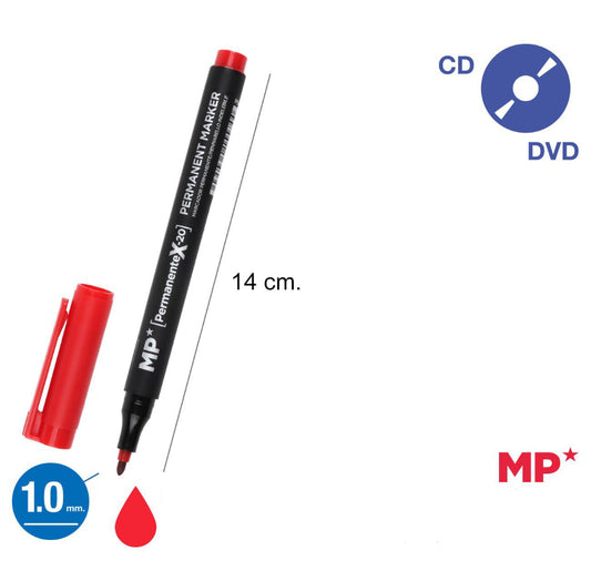 MP Pennarello indelebile 1.0mm rosso