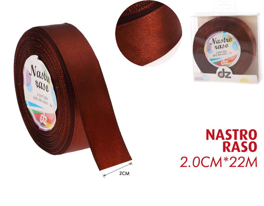 Nastro raso 2 cm MARRONE MEDIO