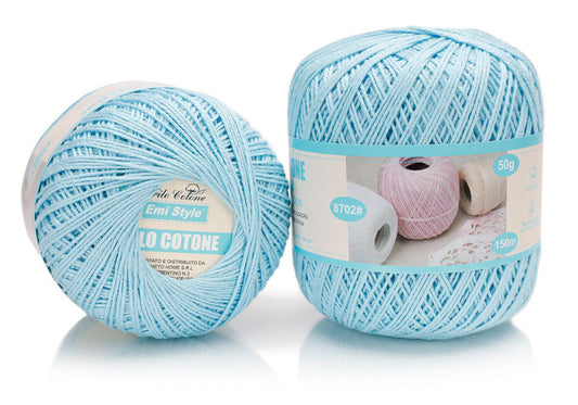 Filo cotone AZZURRO 50/150m