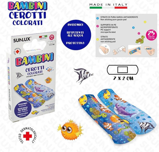 CEROTTI colorati bambini 25pz 7x2cm