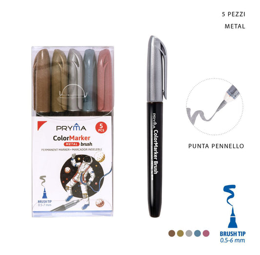 Pryma pennello color marker indelebili 5pz