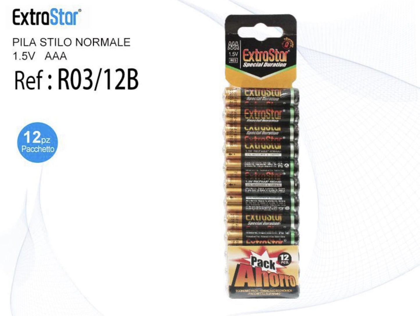 Batteria extrastar AAA 12pz