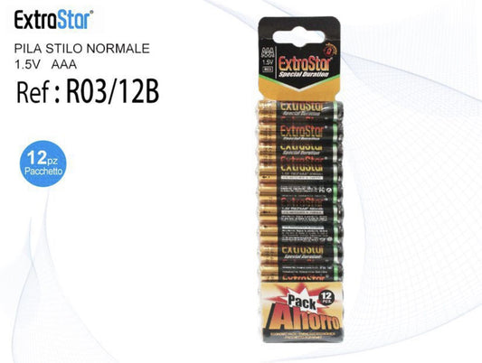 Batteria extrastar AAA 12pz