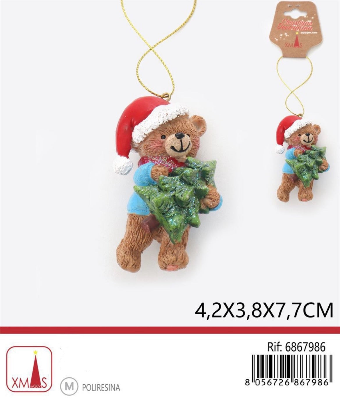 NATALIZIA pendente orsetto 4.2x3.8x7.7cm
