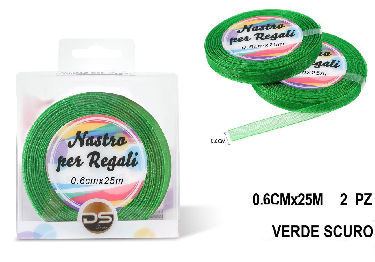 Nastro organza 0.6 cm VERDE SCURO