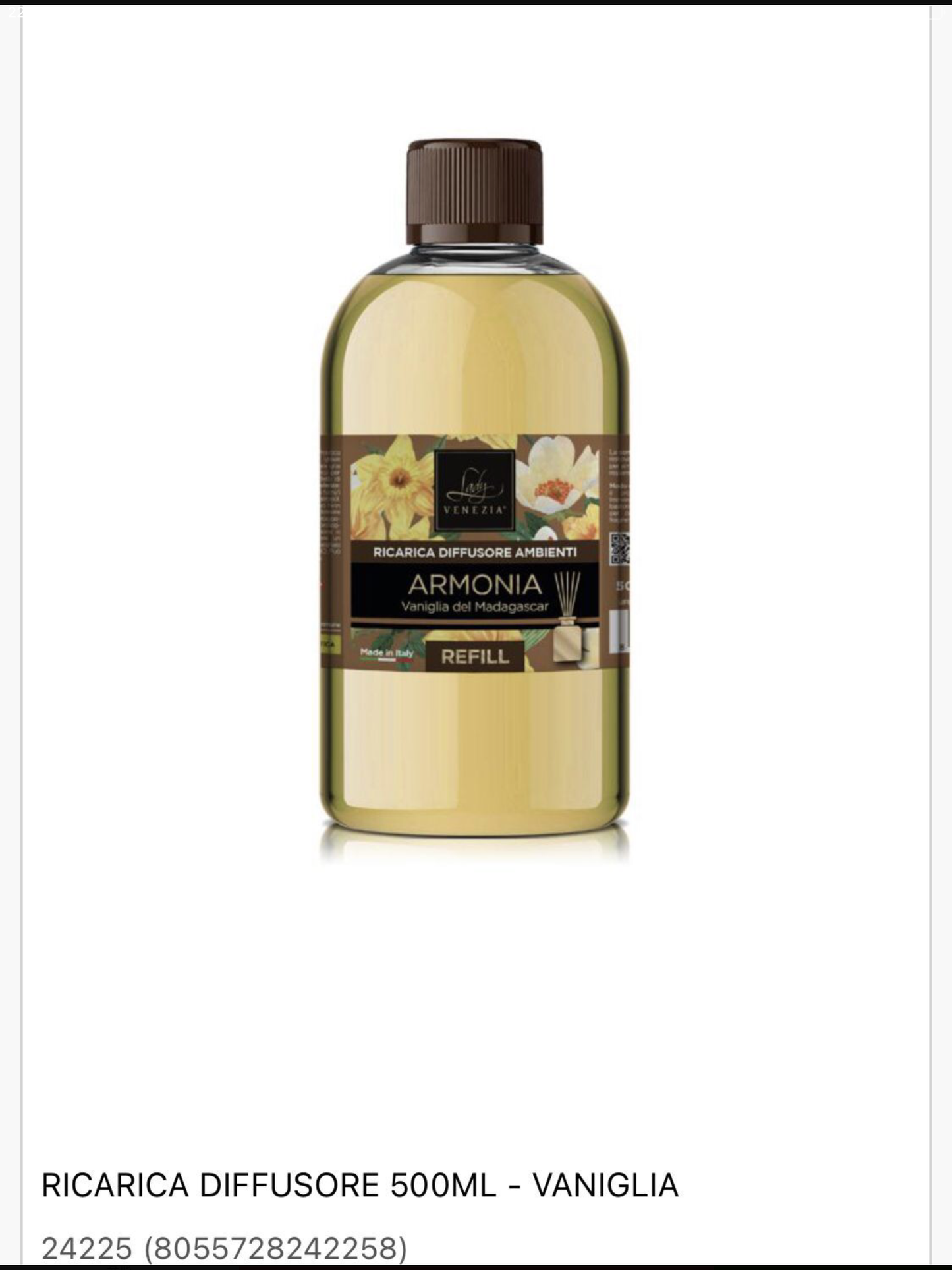 LADY VENEZIA ricarica diffusore 500ml vaniglia