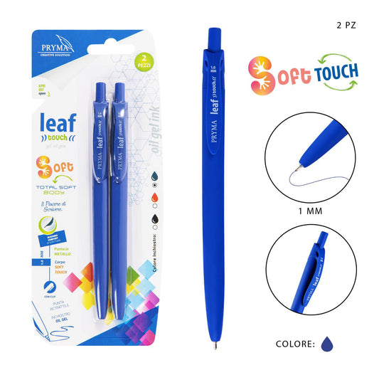 PRYMA penna oil gel soft touch 1mm 2pz blu