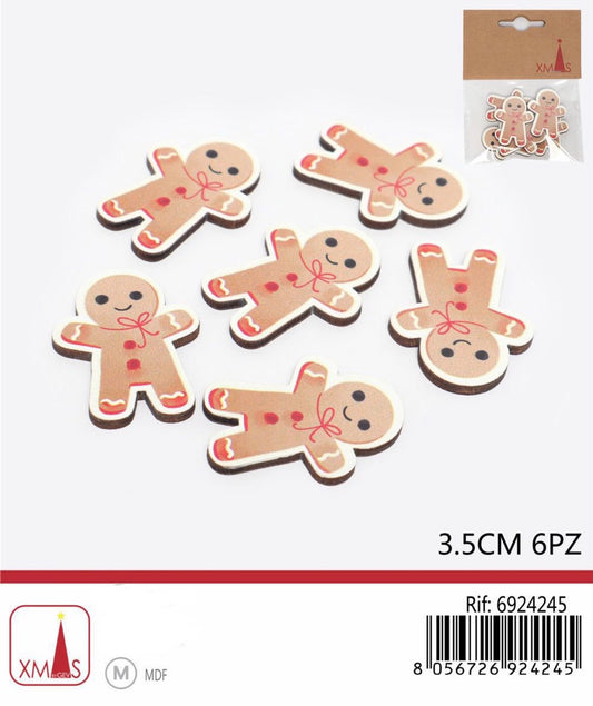 NATALIZIA decorazioni omini pan di zenzero 3.5cm 6pz