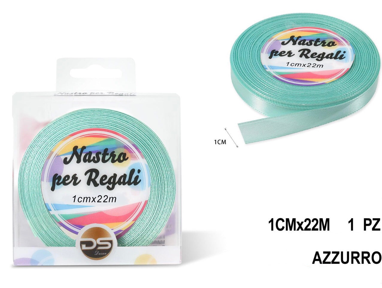 Nastro raso 1.5 cm AZZURRO