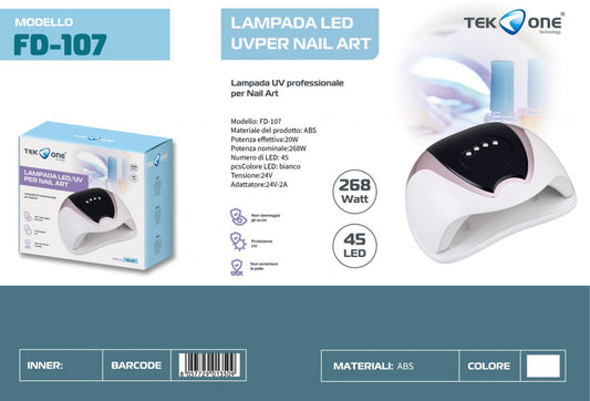 TEK ONE lampada uv per nail 268w FD-107