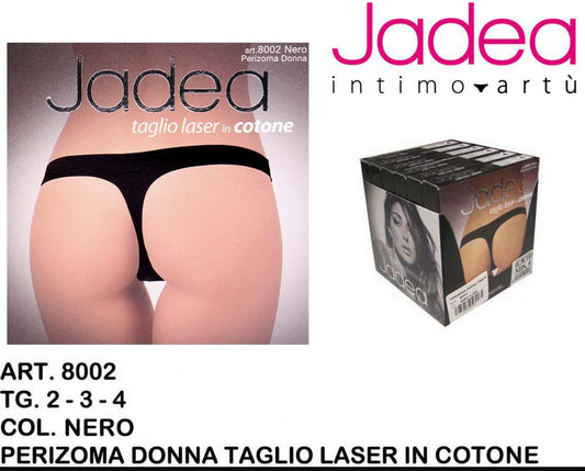 JADEA perizoma taglio laser cotone nero 8002