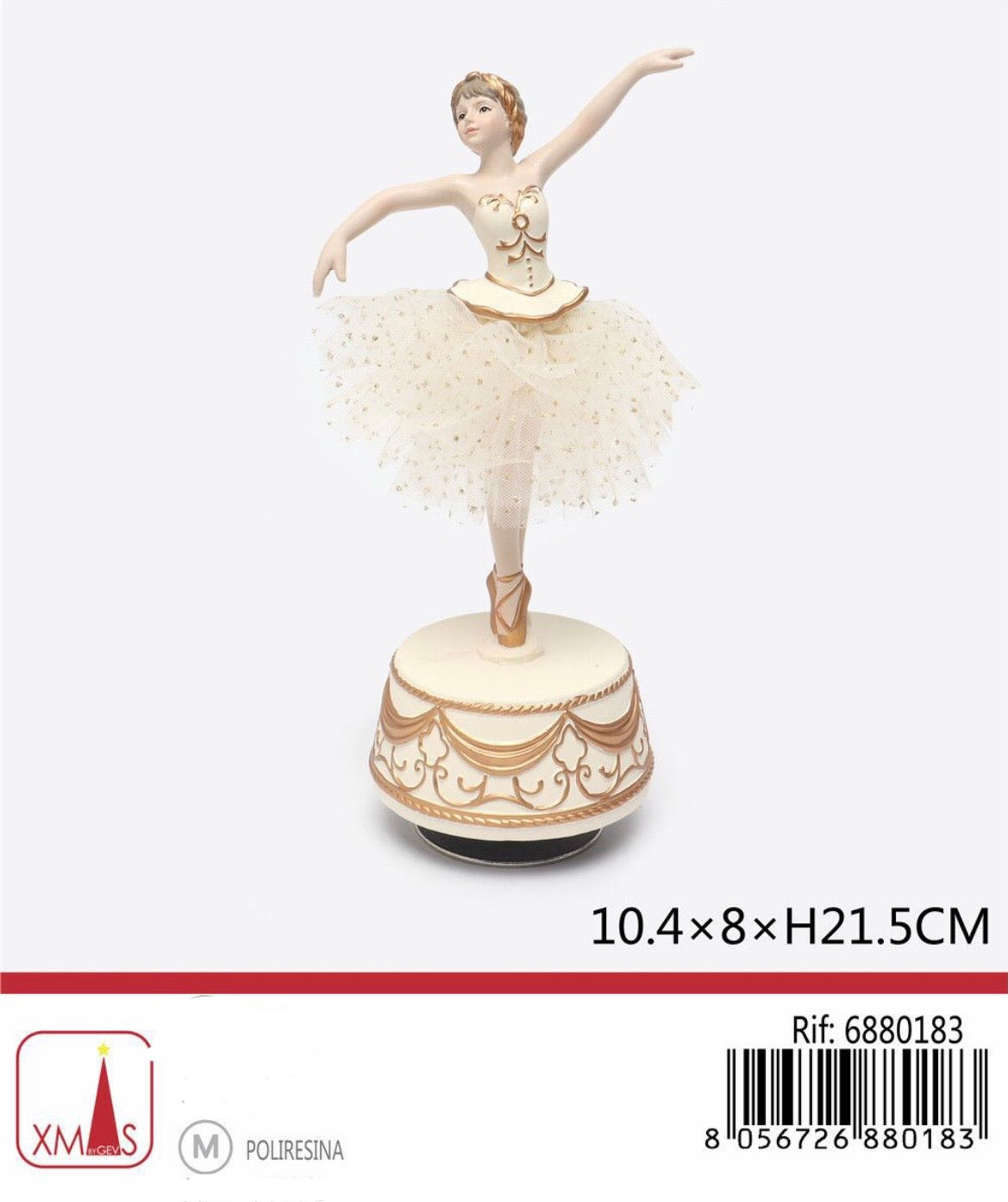 NATALIZIA decorazione natalizia carillon 10.4x8x21.5cm