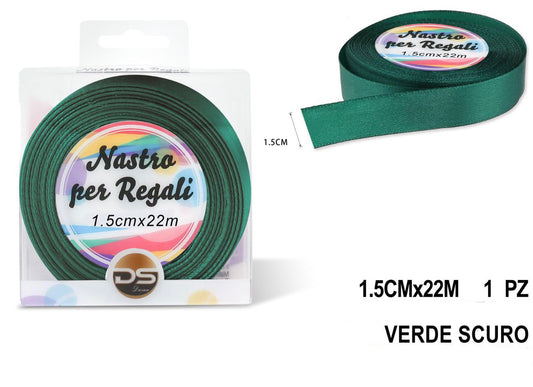 Nastro raso 1.5 cm VERDE SCURO