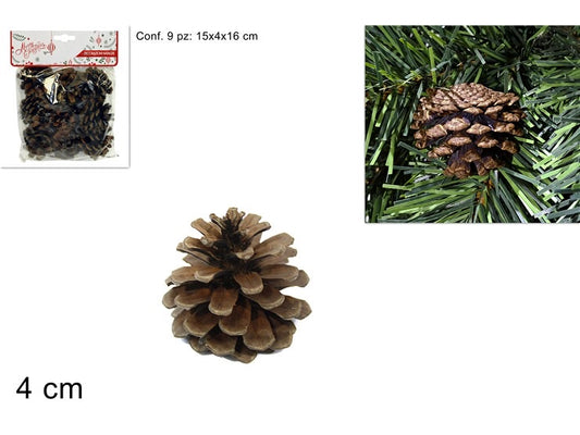 NATALIZIA pigne decorative 4cm 9pz